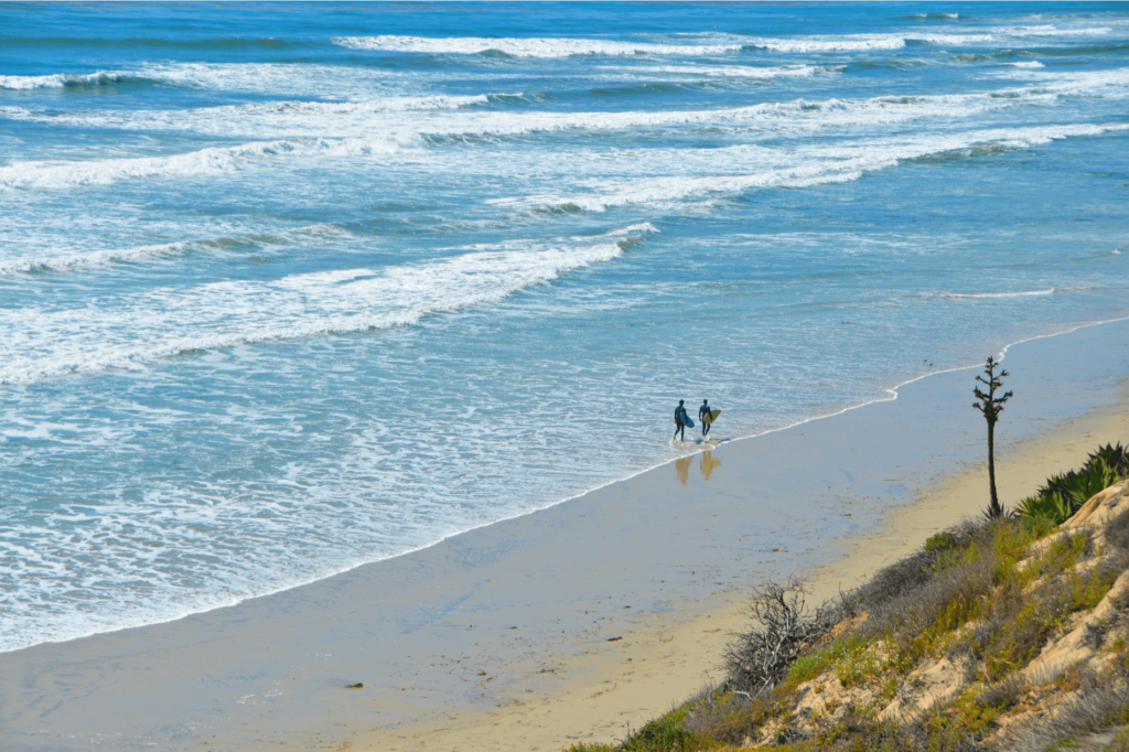 The picturesque Carlsbad State Beach is known for its lovely, paved trails and natural beauty.