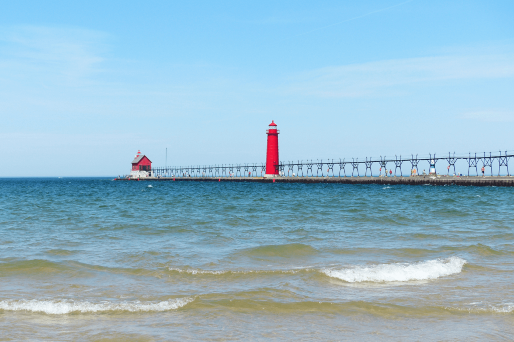 Grand Haven City Beach is a family and pet-friendly beach that allows beachgoers to get away from the crowds.