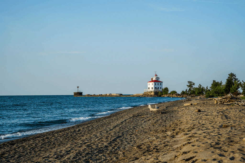 The scenic Headlands Beach State Park is home to Ohio's largest beach.