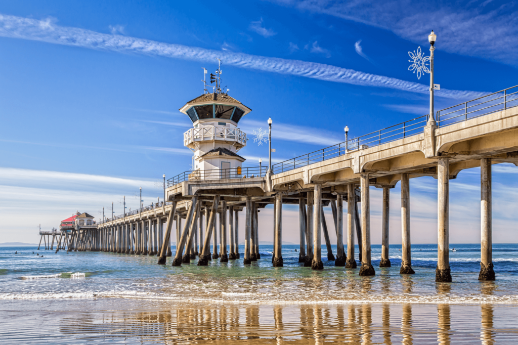 Catch some waves in "Surf City USA" at Huntington Beach.