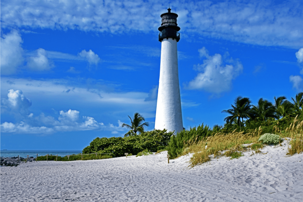 The upscale Key Biscayne Beach is a great place to relax and explore nature.