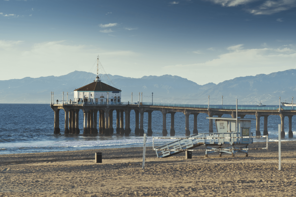 Relax or participate in various water sports at Manhattan Beach.