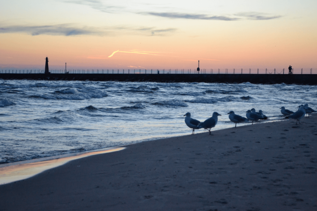 Pere Marquette Beach is located on the northern tip of city-owned shores on Lake Michigan and offers a fun spot to take a vacation with lots of activities.