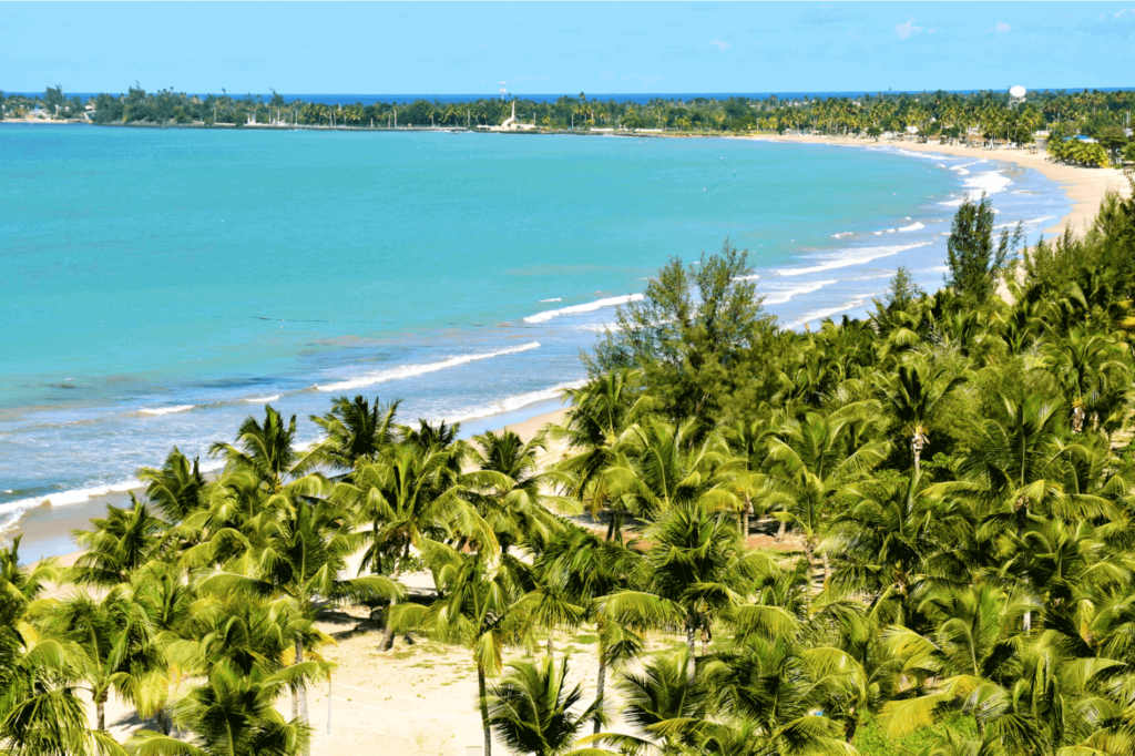 Playa Isla Verde is a popular beach close to San Juan, perfect for beach bums and volleyball players.