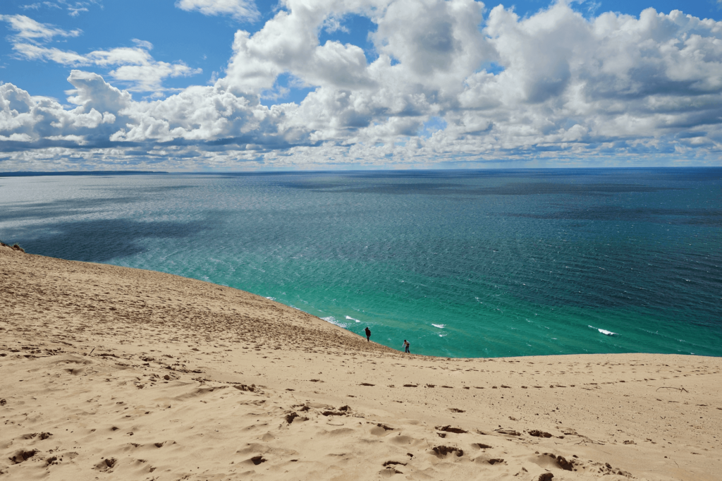 Sleeping Bear Dunes National Lakeshore is famous for its picturesque scenery and impressive dunes along the shoreline of Lake Michigan. 