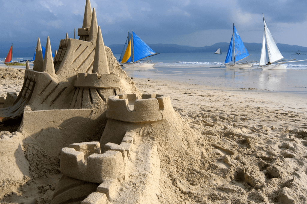 Most importantly, let your creativity come out when building your sandcastle.
