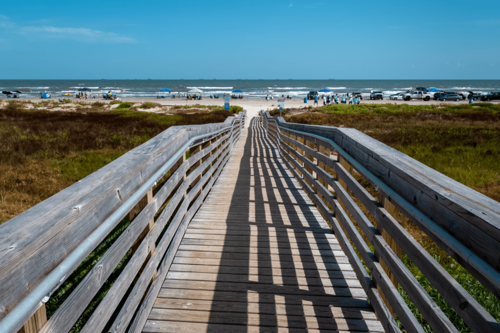 East Beach in Galveston is one of the most popular beaches in Texas and is a hotspot for fun activities like concerts, festivals, and more that people of all ages can enjoy.