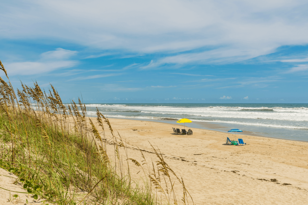 Ocracoke Island is only accessible by ferry and offers a peaceful beach experience.