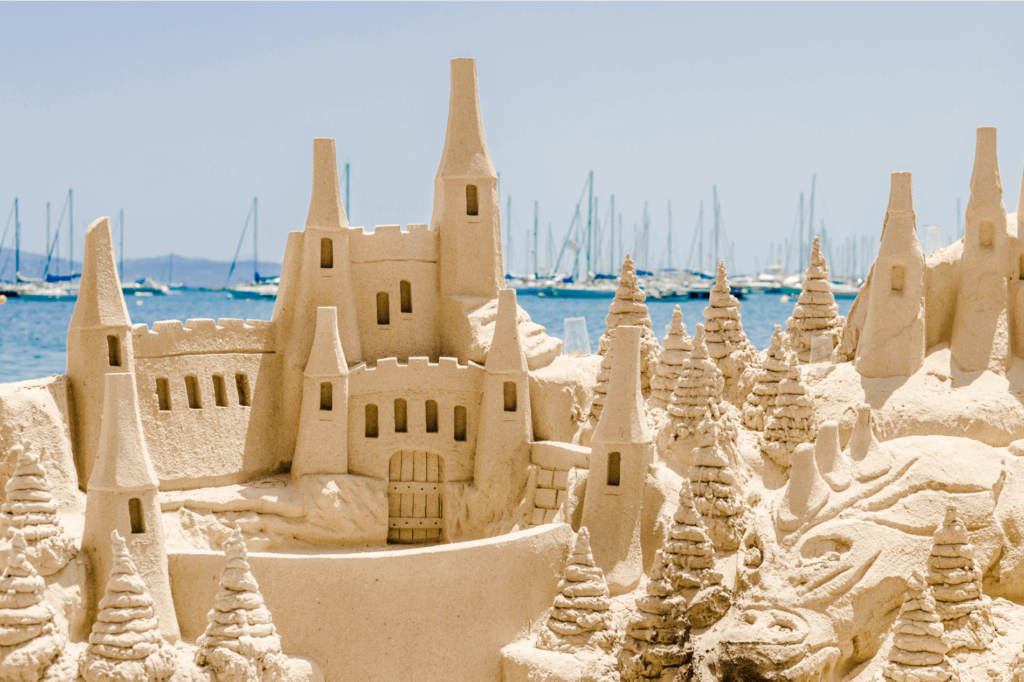 Sandcastle building is extra fun if you create a friendly competition, make new friends, and get creative.