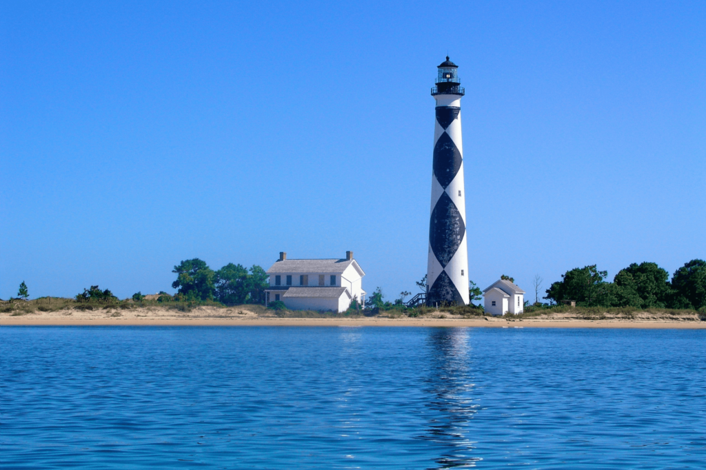 Cape Lookout Lighthouse boasts a striking diamond pattern, unlike any other lighthouses in the world.