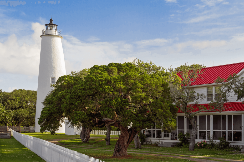 Take a ferry to visit historical The Ocracoke Lighthouse.